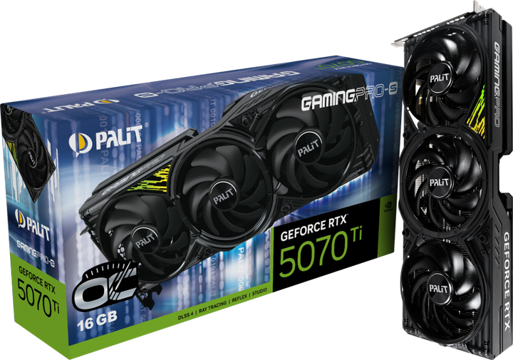 Видеокарта Palit PCI-Ex nVidia GeForce RTX 5070 Ti GamingPro-S OC