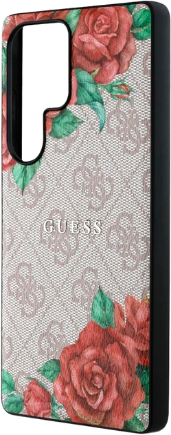 Etui Guess 4G Flowers Print Metal Classic Logo MagSafe do Samsung Galaxy S25 Ultra Pink (3666339449292) - obraz 5