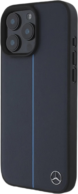 Панель Mercedes MB Blue Line Leather MagSafe для Apple iPhone 16 Pro Max Navy (MEHMP16X23RURBV) - зображення 2