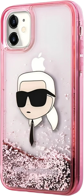 Etui Karl Lagerfeld Glitter Karl Head do Apple iPhone 11/XR Pink (KLHCN61LNKHCP) - obraz 1