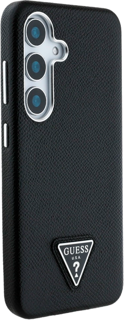 Панель Guess Grained Triangle Logo MagSafe для Samsung Galaxy S25 Black (3666339449308) - зображення 4