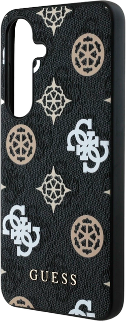 Etui Guess 4G Printed Colored Peony Pattern MagSafe do Samsung Galaxy S25 Black (3666339449322) - obraz 5