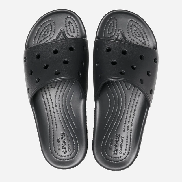 Жіночі шльопанці Crocs Classic Slide 206121-001 41-42 (M8/W10) 26 см Чорні (191448680357) - зображення 4