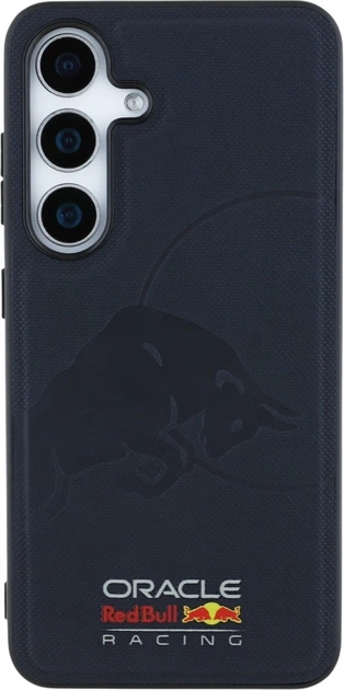 Etui plecki Red Bull Leather Meshed Debossed Bull MagSafe do Samsung Galaxy S25 Navy Blue (3666339421335) - obraz 3