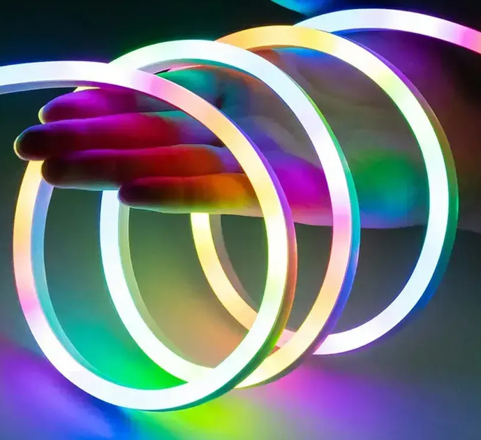 Світлодіодна, розумна неонова стрічка, USB, RGB 3м, Bluetooth + пульт (L) - зображення 7
