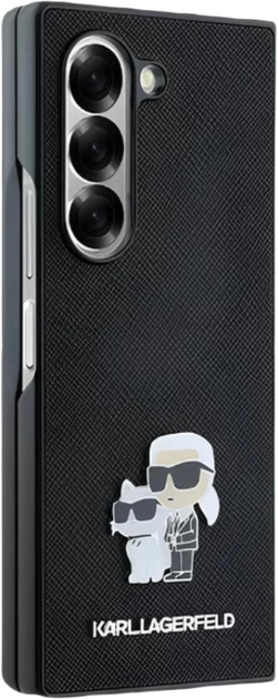 Панель Karl Lagerfeld Saffiano Metal Pin для Samsung Galaxy Fold6 Black (KLHCZFD6SAPKCNPK) - зображення 4