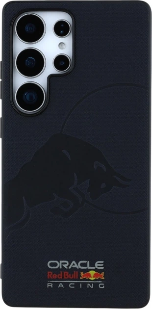 Etui plecki Red Bull Leather Meshed Debossed Bull MagSafe do Samsung Galaxy S25 Ultra Navy Blue (3666339421359) - obraz 3