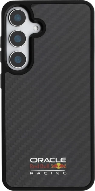 Etui plecki Red Bull Real Carbon Fiber Shiny Logo MagSafe do Samsung Galaxy S25 Black (3666339421458) - obraz 3