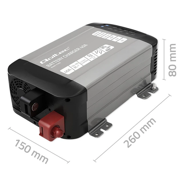 Ładowarka Qoltec Smart Monolith charger for LiFePO4 AGM GEL SLA 40A 12V (5901878519562) - obraz 5