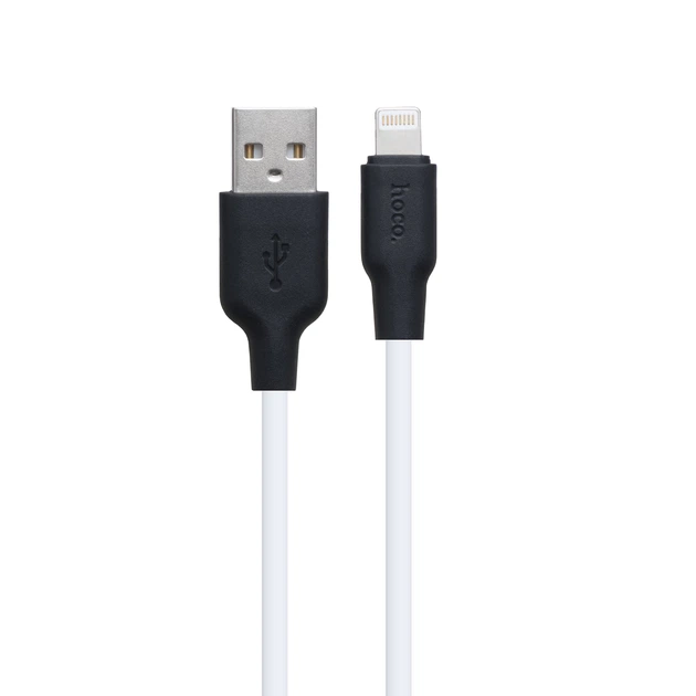 Кабель USB Hoco X21 Silicone Lightning 0.25m Колір Чорно-Білий - Фото 1 Кабель USB Hoco X21 Silicone Lightning 0.25m Колір Чорно-Білий - зображення 1