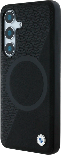 Etui BMW Half Textured MagSafe do Samsung Galaxy S25 Black (3666339448776) - obraz 2