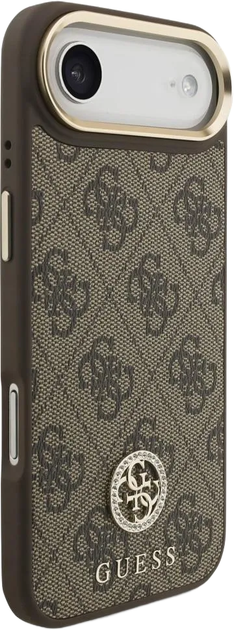 Etui Guess Strass Logo Silicone MagSafe do Apple iPhone 17 Air Brown (GUHMP17MP4GRMDEW) - obraz 2