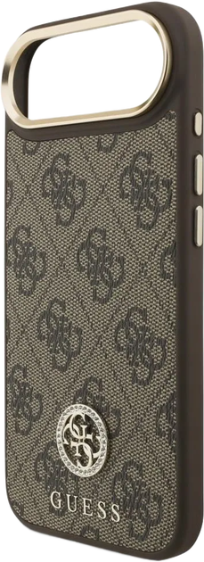 Etui Guess Strass Logo Silicone MagSafe do Apple iPhone 17 Air Brown (GUHMP17MP4GRMDEW) - obraz 3