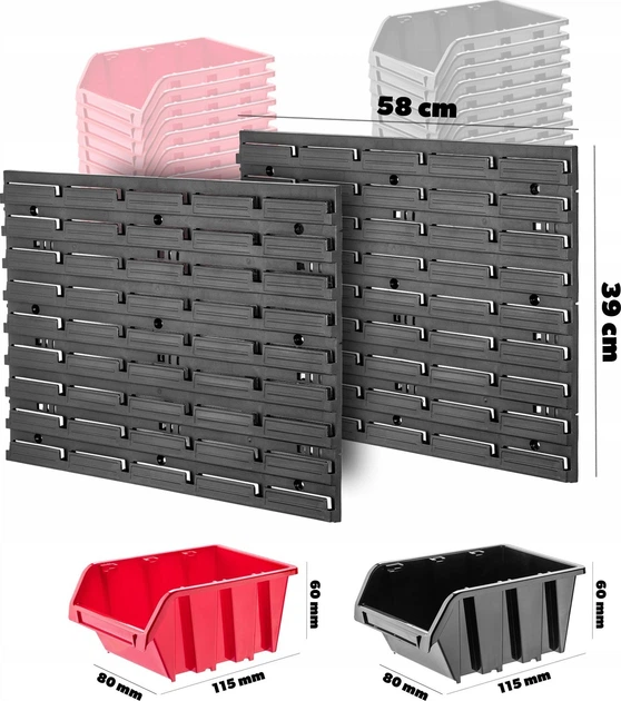 Tablica narzędziowa Kadax K7716 ścianka warsztatowa 116 x 39 cm 39 elementów (5903699473672) - obraz 5