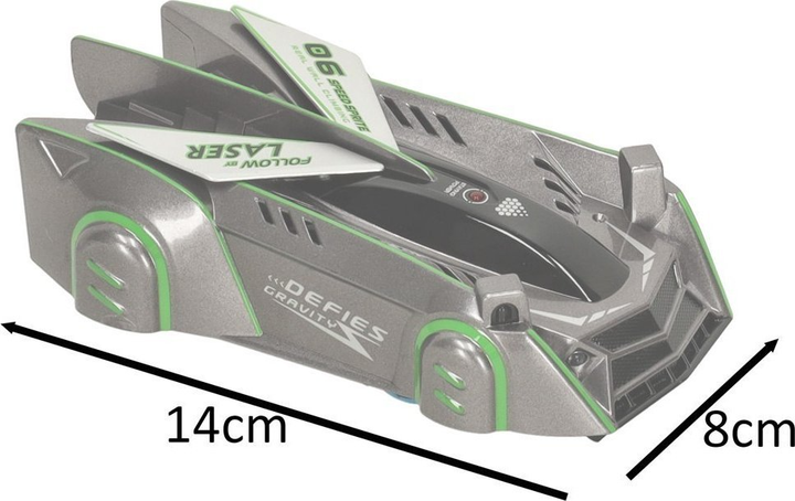 Zdalnie sterowany samochód Runion Laser Car na pilocie laserowym jeździ po ścianie i suficie Szary (5903039752894) - obraz 9