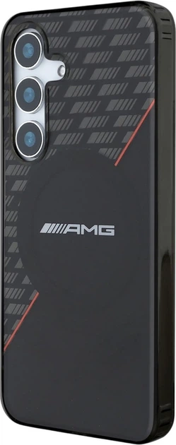 Etui plecki AMG Double Layer Rhombs MagSafe do Samsung Galaxy S25 Black/Red (3666339421816) - obraz 2