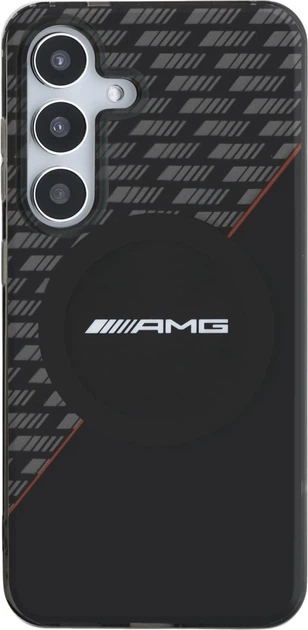 Etui plecki AMG Double Layer Rhombs MagSafe do Samsung Galaxy S25 Black/Red (3666339421816) - obraz 3