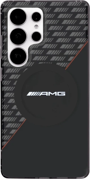 Etui plecki AMG Double Layer Rhombs MagSafe do Samsung Galaxy S25 Ultra Black/Red (3666339421830) - obraz 3