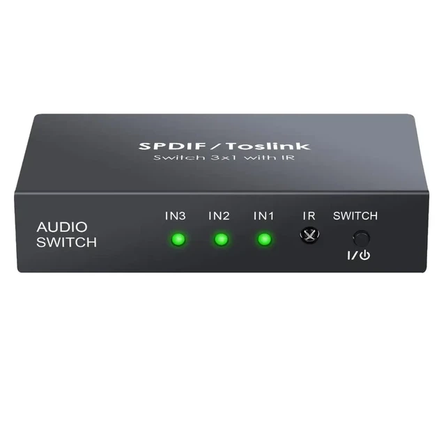 Свитчер оптический Toslink PROZOR SPDIF 3-портовый пульт ДУ LPCM2.0 DTS - Фото 1 Свитчер оптический Toslink PROZOR SPDIF 3-портовый пульт ДУ LPCM2.0 DTS - изображение 1