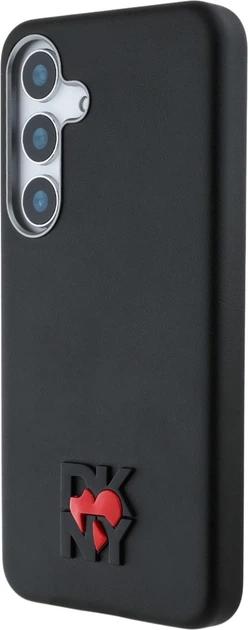 Etui plecki DKNY Leather Heart of NY do Samsung Galaxy S25 Black (3666339422707) - obraz 2