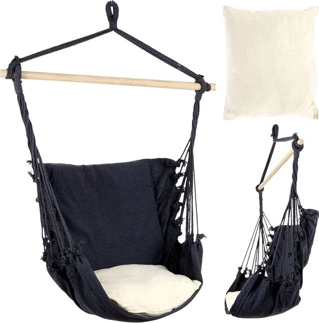 Hamak brazylijski z poduszką Progarden Grafitowy (911901-CB) - obraz 1