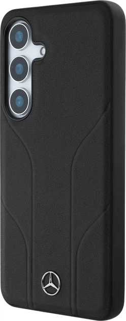 Etui plecki Mercedes Leather Debossed Lines MagSafe do Samsung Galaxy S25 Black (3666339423827) - obraz 2