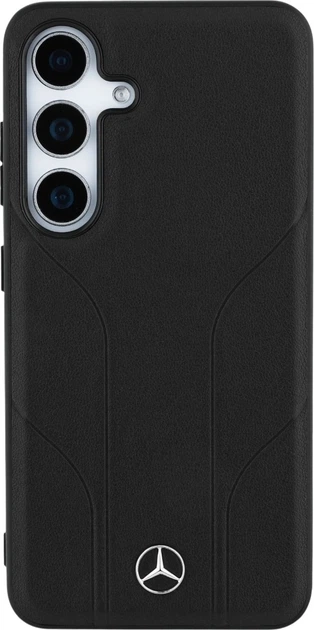 Etui plecki Mercedes Leather Debossed Lines MagSafe do Samsung Galaxy S25+ Black (3666339423834) - obraz 2