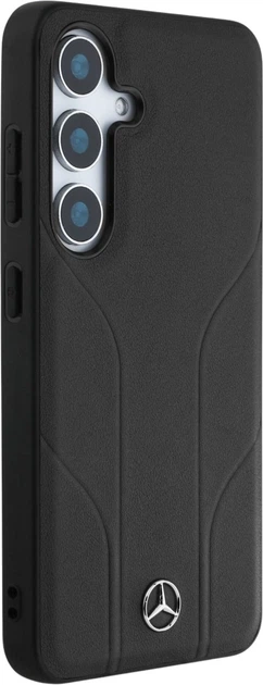 Etui plecki Mercedes Leather Debossed Lines MagSafe do Samsung Galaxy S25+ Black (3666339423834) - obraz 4