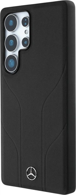 Etui plecki Mercedes Leather Debossed Lines MagSafe do Samsung Galaxy S25 Ultra Black (3666339423841) - obraz 2