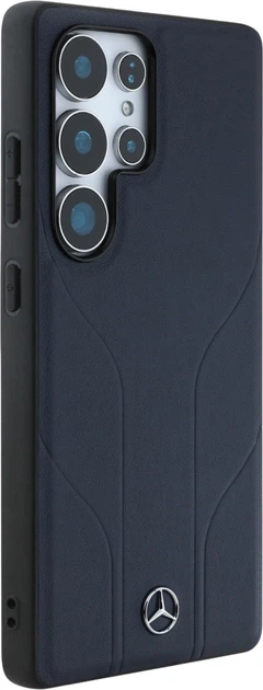 Панель Mercedes Leather Debossed Lines MagSafe для Samsung Galaxy S25 Ultra Blue (3666339423872) - зображення 4