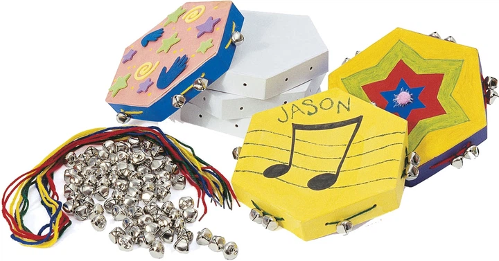 Tamburyno papier-mâché do samodzielnego wykonania Colorations 12 szt. CHJINGLE (5710903613140) - obraz 1