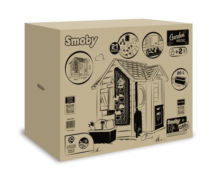 Будинок Smoby Toys Life Садовий з кашпо та годівничкою 132х128х135 см 7600810408 (3032168104082) - зображення 4