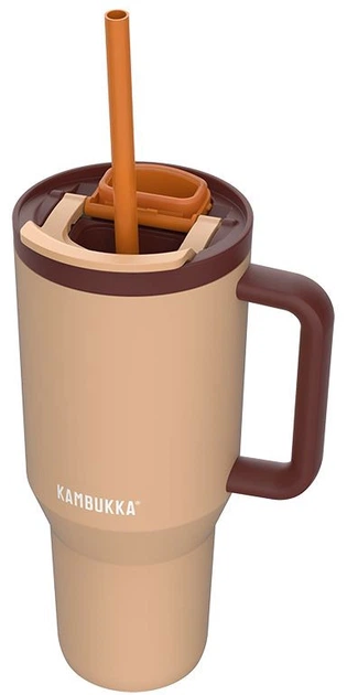 Kubek termiczny Kambukka Rio Almond Dream 950 ml Beżowy z brązowym (11-08001) (5407005144305) - obraz 3