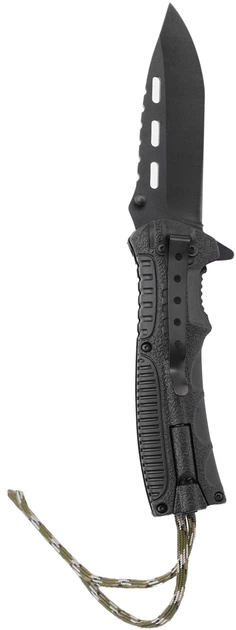 Nóż składany Mil-Tec 15318410 z kamuflażowym sznurkiem z paracordu i krzesiwem (4046872393679) - obraz 2