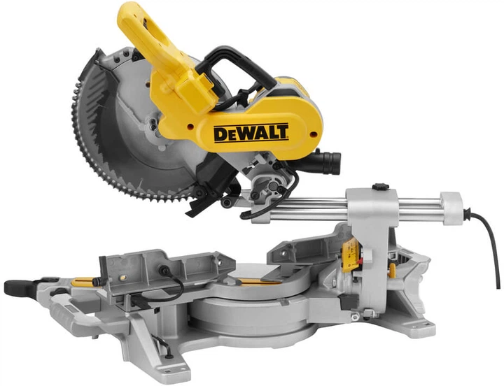 Пила торцювальна з протяжкою DeWalt мережева 1675 Вт DWS727 (5035048707159) - зображення 4