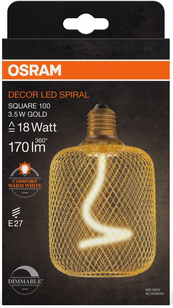 Lampa LED Osram Decor Spiral SQ Filament E27 DIM złota (4058075840225) - obraz 3