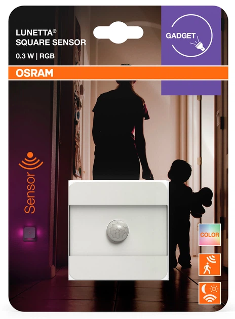 Lampka nocna  Lunetta square sensor 0,3W RGB+White (4099854530692) - obraz 5