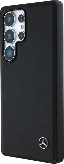 Панель Mercedes Leather Horizontal Debossed Curves MagSafe для Samsung Galaxy S25 Ultra Black (3666339424022) - зображення 2