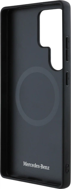 Панель Mercedes Leather Horizontal Debossed Curves MagSafe для Samsung Galaxy S25 Ultra Black (3666339424022) - зображення 5