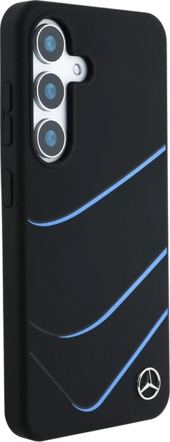 Панель Mercedes Silicone Contrasted Curves MagSafe для Samsung Galaxy S25 Black (3666339424183) - зображення 4