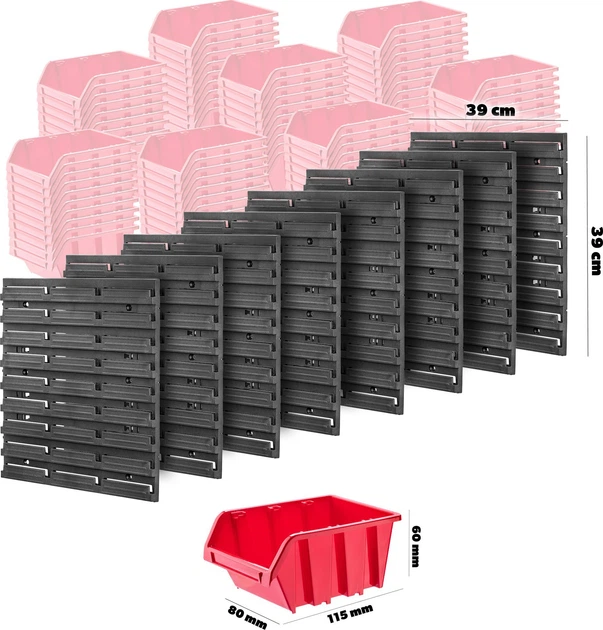 Дошка для інструментів Kadax K7727 стінка для майстерні 156 x 78 см 101 елемент (5903699468791) - зображення 4