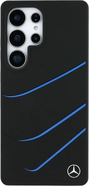 Панель Mercedes Silicone Contrasted Curves MagSafe для Samsung Galaxy S25 Ultra Black (3666339424206) - зображення 3