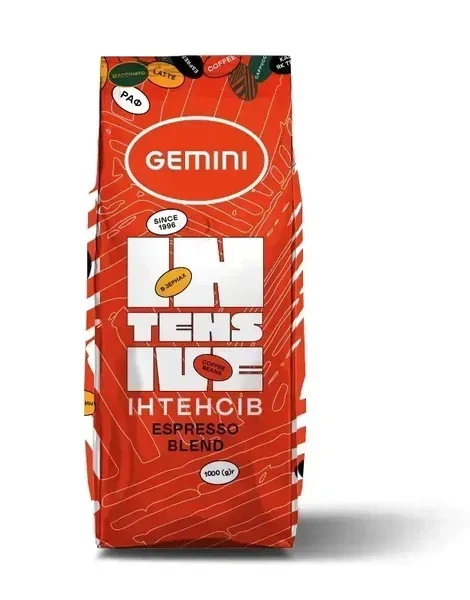 Кофе в зернах Gemini Intensive 1 кг - Фото 1 Кофе в зернах Gemini Intensive 1 кг - изображение 1