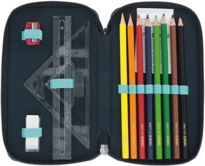 Piórnik z wypełnieniem Herlitz Triple Happy Lions 31 elementów (50043422) - obraz 6