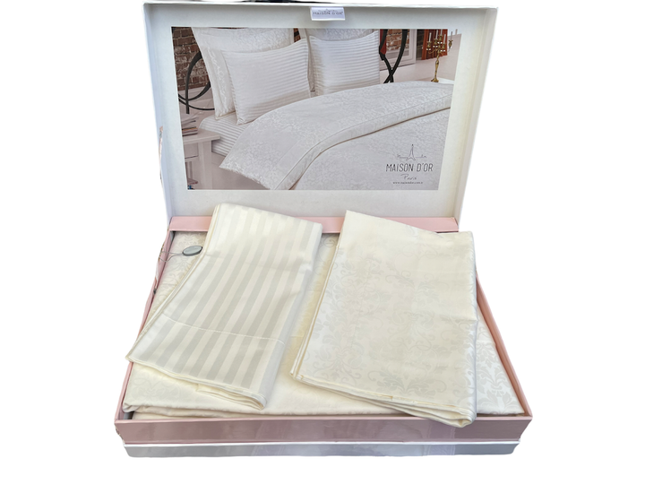Комплект постільної білизни Maison d'or Pearl Linens Ecru бамбук 220-200 см кремовий - зображення 5