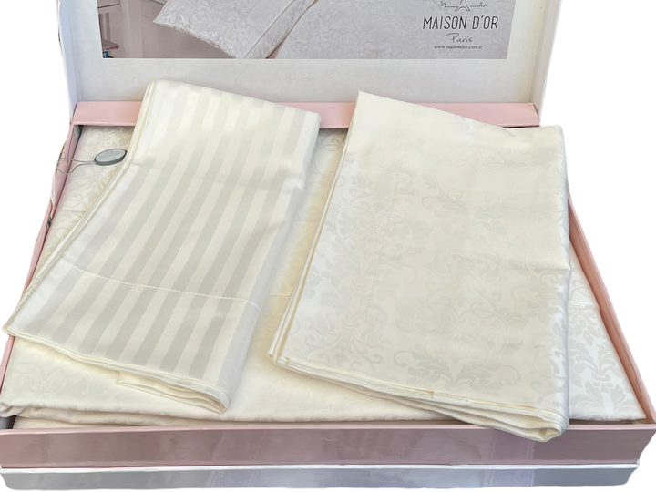 Комплект постільної білизни Maison d'or Pearl Linens Ecru бамбук 220-200 см кремовий - зображення 6