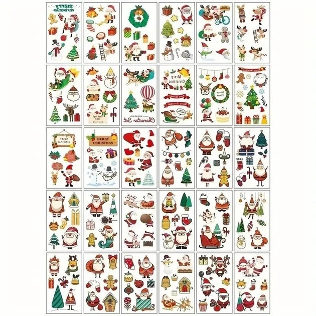 Набір дитячих тимчасових тату "Різдво та Новий рік № 1" tattoo-mini-set-cmas-30-1 - Фото 1 Набір дитячих тимчасових тату "Різдво та Новий рік № 1" tattoo-mini-set-cmas-30-1 - зображення 1