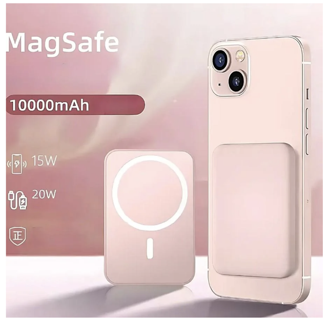 Бездротовий павербанк Remax RPP-65 10000mah 20W MagSafe Magnetic Wireless Power Bank Pink - зображення 3