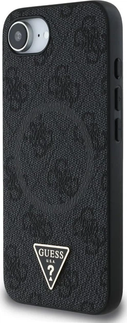 Панель Guess 4G Ring Triangle Logo with MagSafe для Apple iPhone 16e Black (GUHMPSE4P4TDPK) - зображення 4