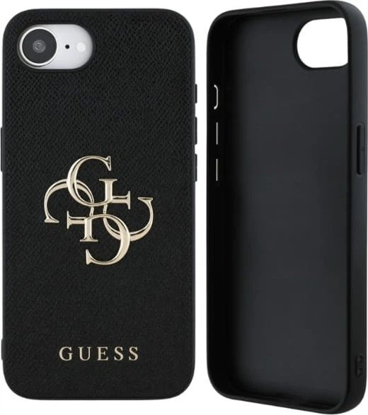 Панель Guess Grained Big 4G Logo Small Classic Logo для Apple iPhone 16e Black (GUHCPSE4PGT4MBK) - зображення 2
